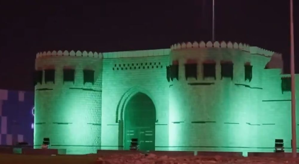 المعالم التاريخية بجدة تتوشح باللون الأخضر احتفالًا باليوم الوطني